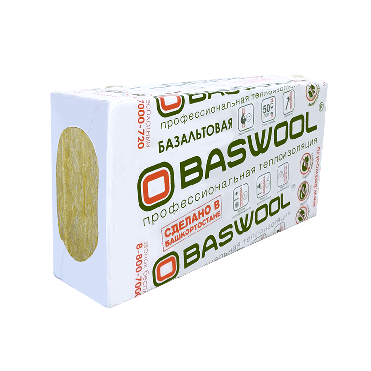 Утеплитель BASWOOL 90 - Вент 1200х600х100 мм, 3 шт. уп