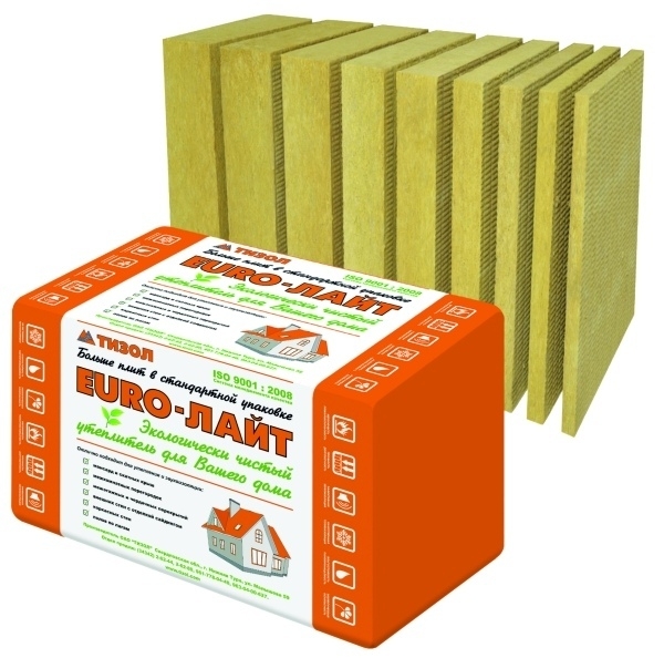 Утеплитель Тизол ЕВРО-Лайт 35 1000х600х100 мм, 6 шт. уп