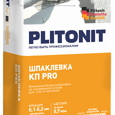 Плитонит КП Pro, шпаклевка финишная полимерная, белая, 20 кг